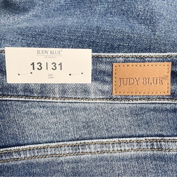 NWT Judy Blue Jeans Georgia Panel Inseam Flare Medium Blue Bellbottom Size 31 - Picture 12 of 16
